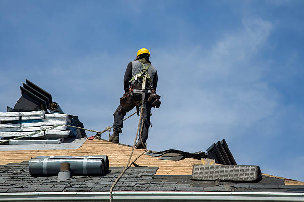 Professional Gutter Installation technician working in Smithfield, OH